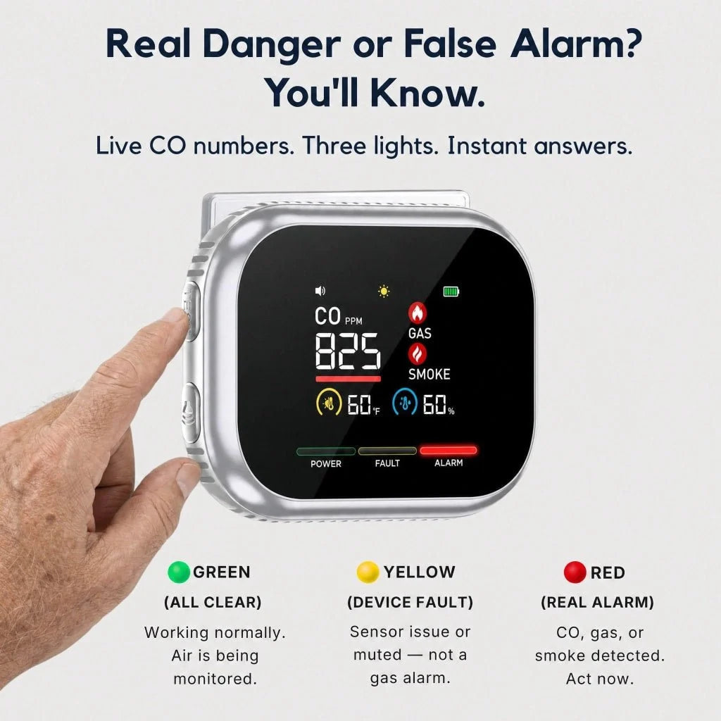 Merano™ 6-in-1 Smoke, Gas & CO Detector